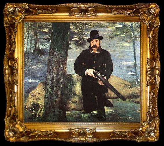 framed  Edouard Manet Pertuiset, Lion Hunter, ta009-2